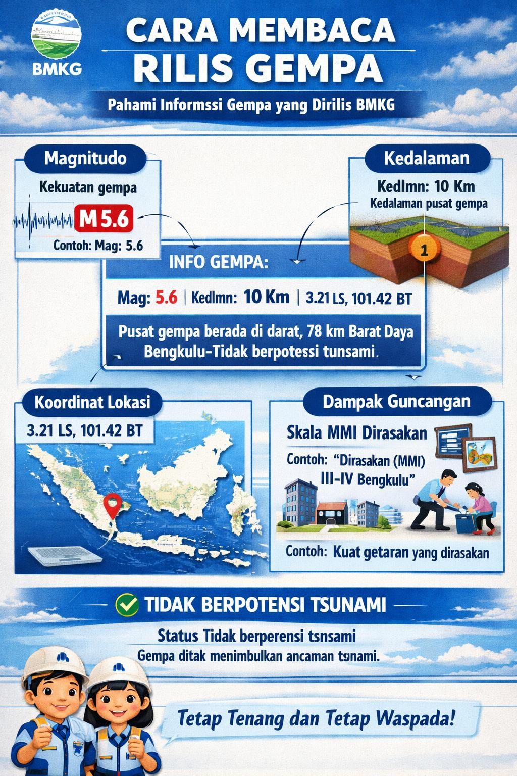 bmkg mencatat gempa bumi berkekuatan sedang di wilayah maluku tanpa potensi tsunami, memastikan keamanan dan ketenangan warga setempat.