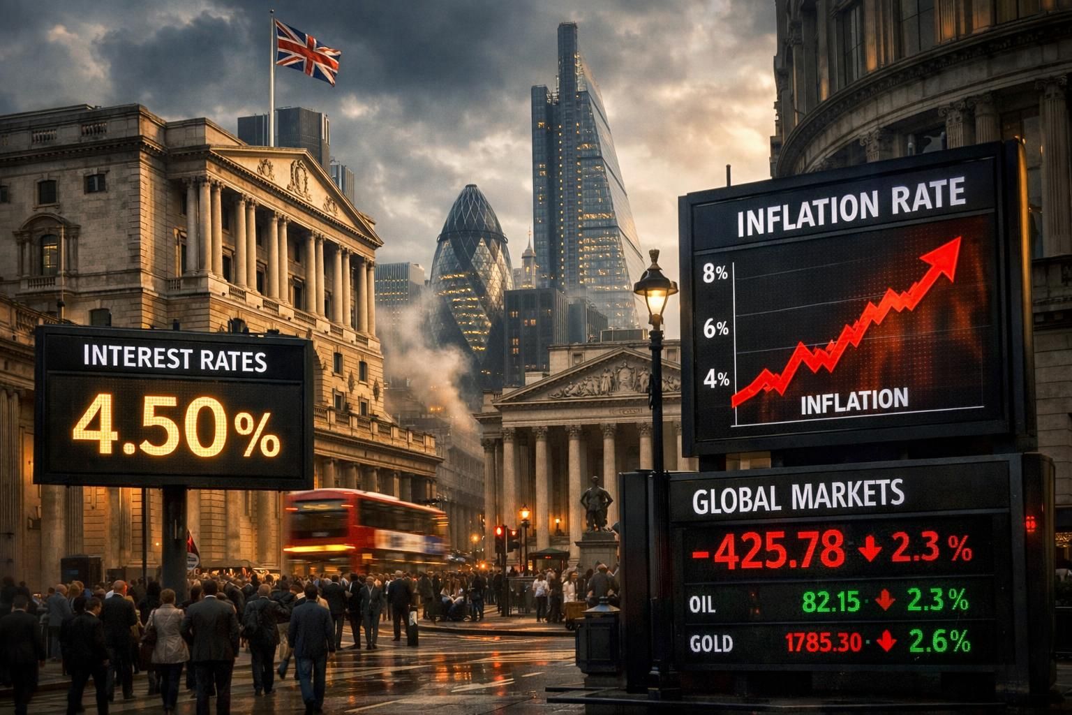 bank sentral inggris mempertahankan suku bunga stabil meskipun menghadapi ketidakpastian ekonomi global untuk mendukung pertumbuhan ekonomi dan menjaga inflasi.