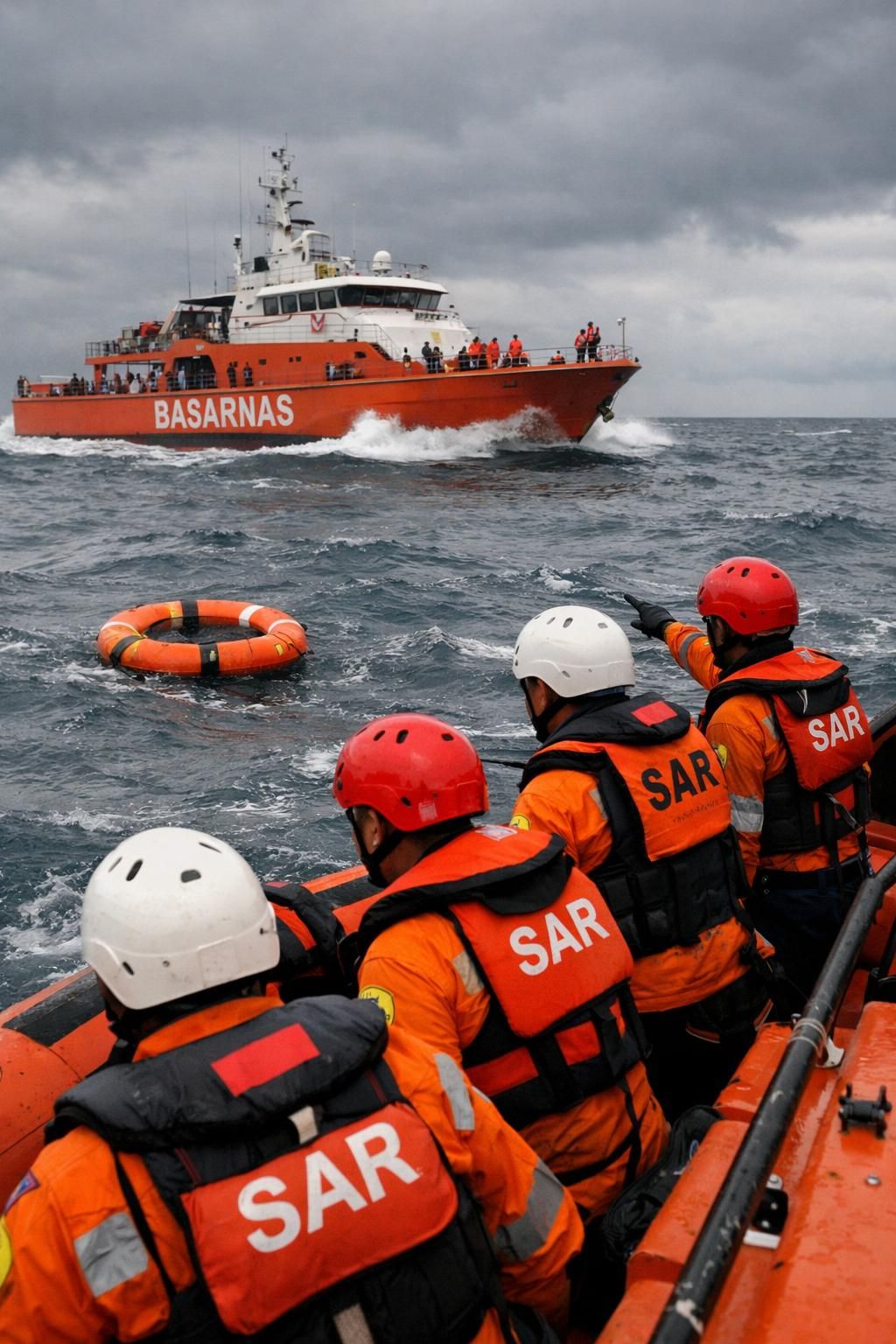 basarnas melakukan operasi penyelamatan untuk korban kecelakaan laut di perairan sulawesi dengan cepat dan efektif guna memastikan keselamatan semua korban.