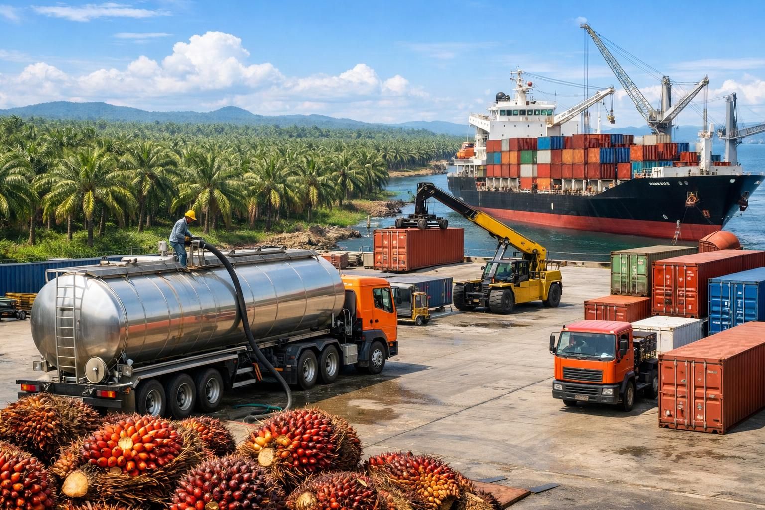 ekspor minyak sawit indonesia meningkat pesat seiring dengan permintaan global yang terus tumbuh, memperkuat posisi indonesia sebagai produsen utama di pasar internasional.