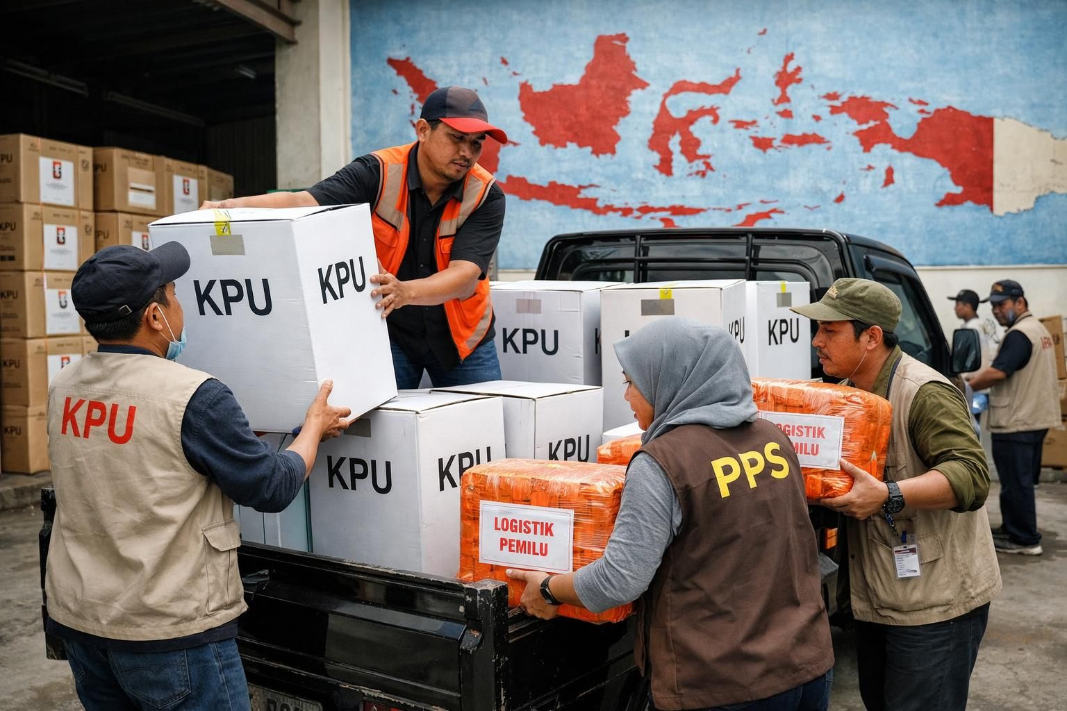 kpu indonesia mulai mendistribusikan logistik tahap akhir untuk pemungutan suara ulang di beberapa wilayah guna memastikan proses pemilihan yang lancar dan terpercaya.