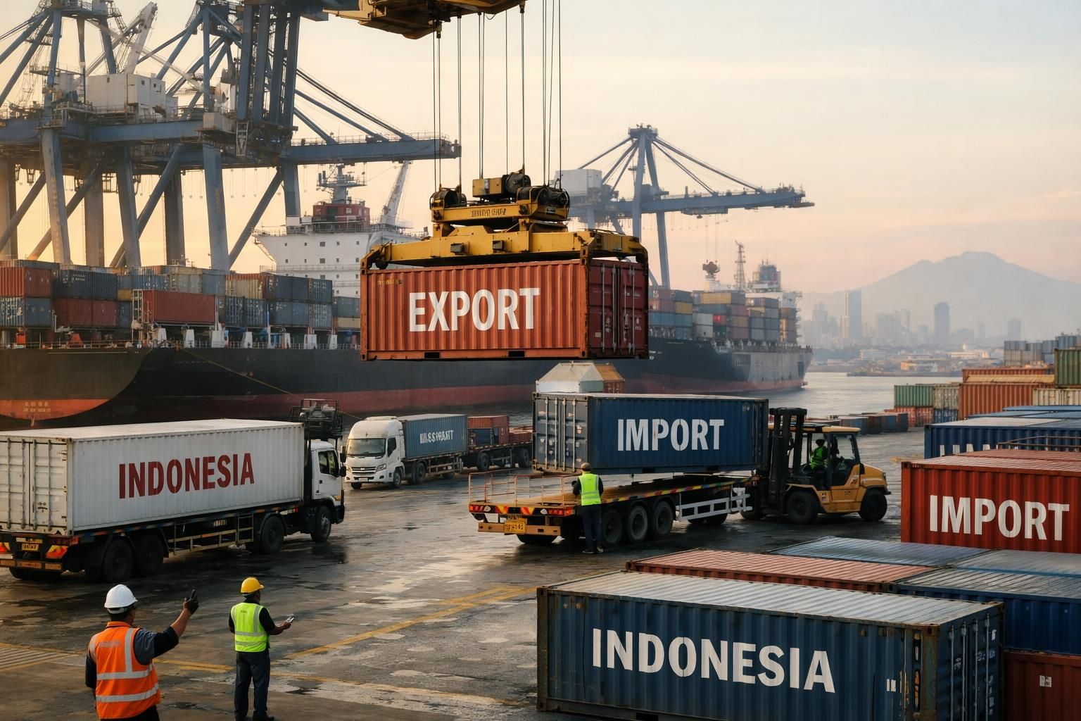 indonesia mencatat peningkatan surplus perdagangan yang signifikan pada awal tahun 2026, menunjukkan pertumbuhan ekonomi yang kuat dan stabilitas sektor ekspor-impor negara.