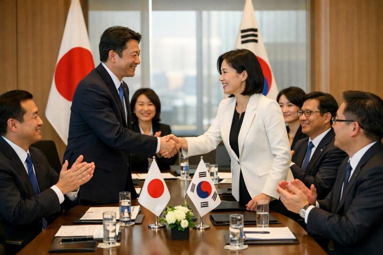 jepang dan korea selatan memperkuat kerja sama ekonomi bilateral mereka, meningkatkan perdagangan, investasi, dan kemitraan strategis demi pertumbuhan ekonomi yang berkelanjutan.