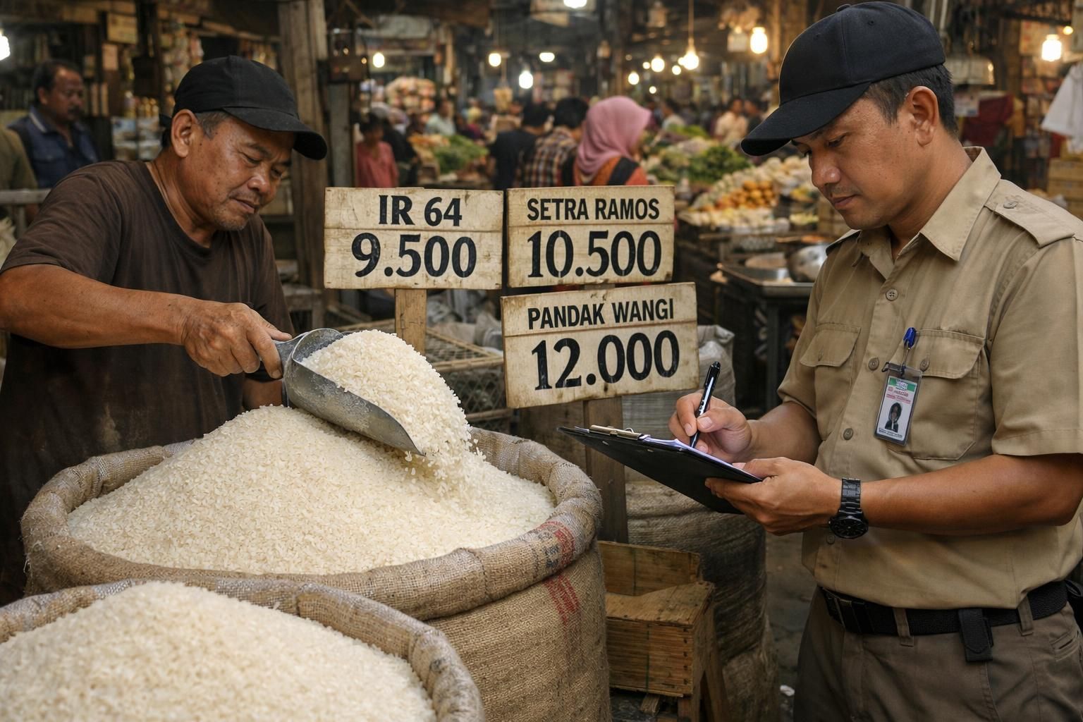 kementerian perdagangan memantau harga beras di pasar tradisional di seluruh indonesia untuk memastikan kestabilan harga dan pasokan pangan bagi masyarakat.