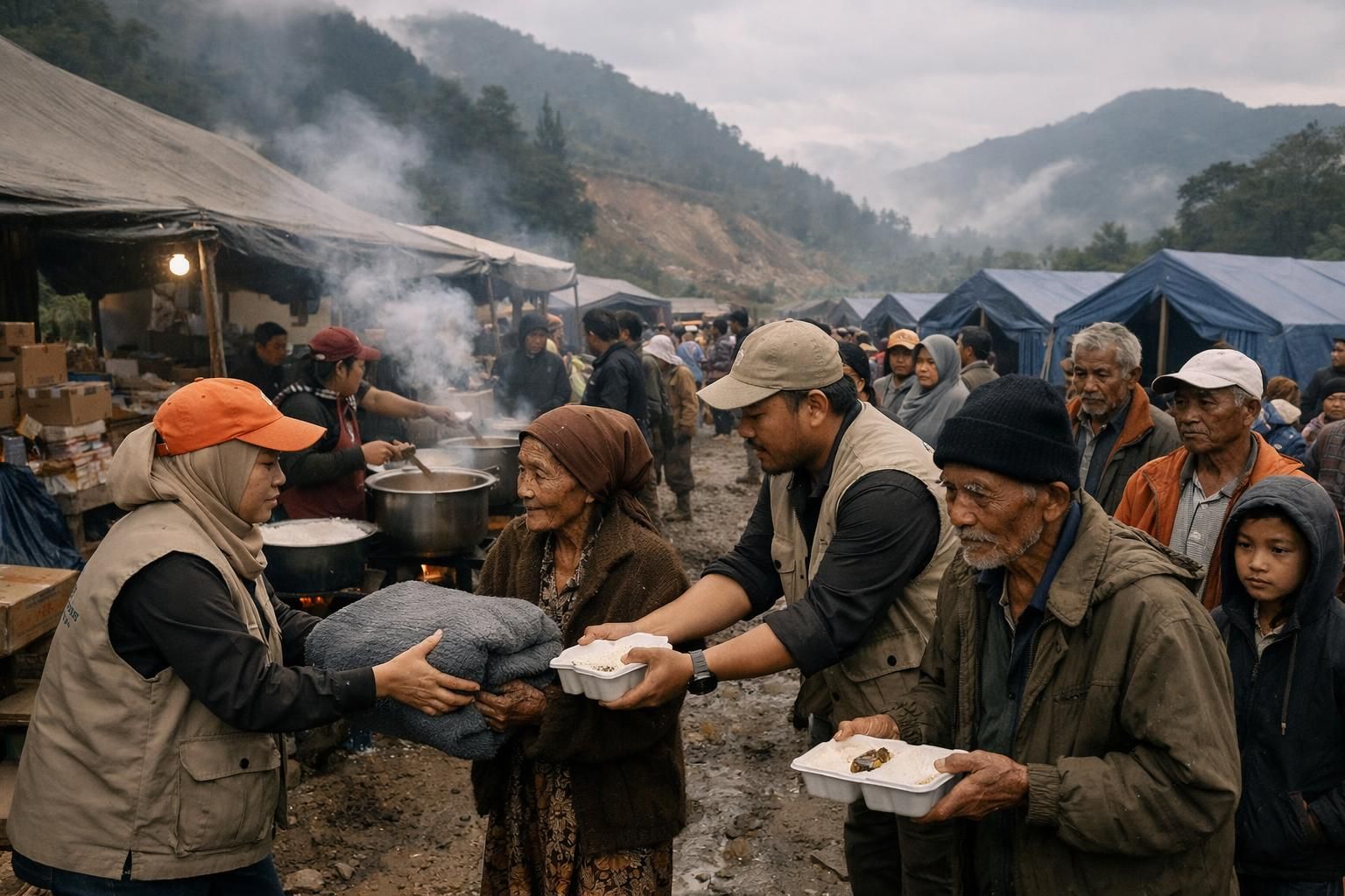 kementerian sosial membuka posko bantuan untuk memberikan dukungan dan bantuan kepada korban longsor di jawa tengah.