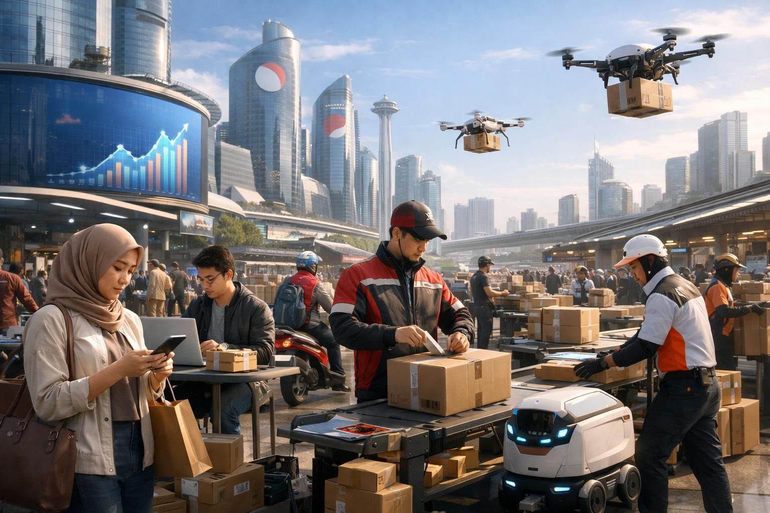 pasar e-commerce indonesia diperkirakan akan mencapai usd 813,8 miliar pada tahun 2034 menurut laporan terbaru, menandakan pertumbuhan pesat dan peluang besar di sektor digital.