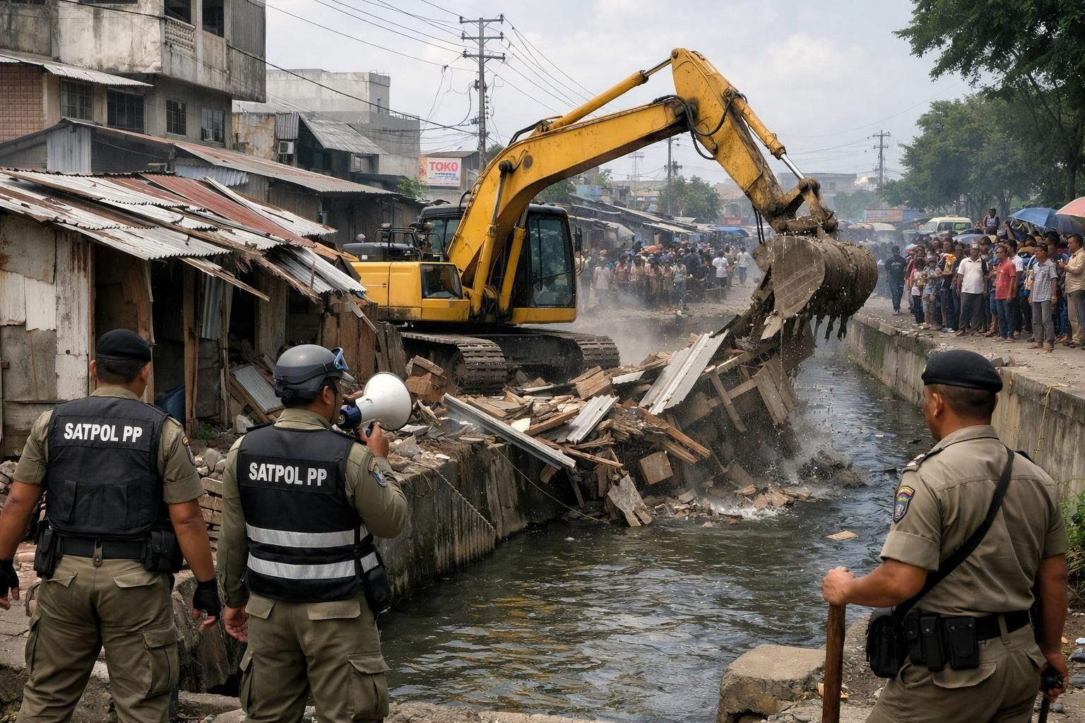 pemerintah daerah medan melakukan penertiban bangunan ilegal di kawasan perkotaan untuk menciptakan lingkungan yang tertata dan aman bagi warga.