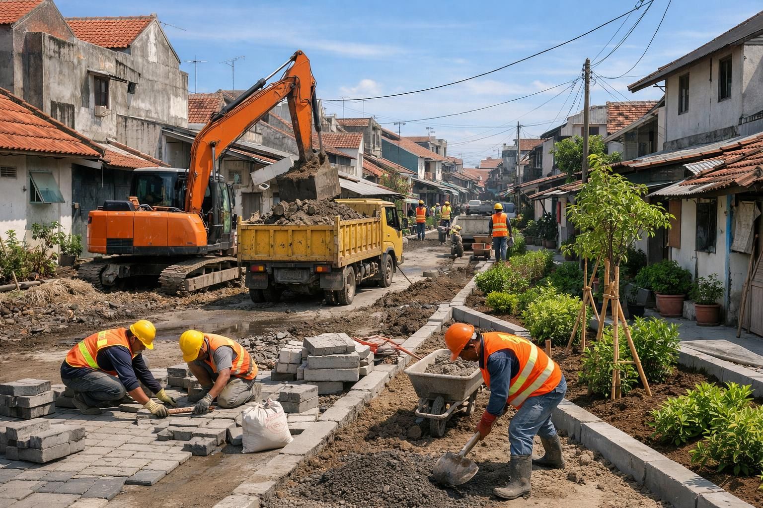 pemerintah daerah surabaya memulai revitalisasi kawasan permukiman padat penduduk untuk meningkatkan kualitas hidup dan lingkungan warga setempat.