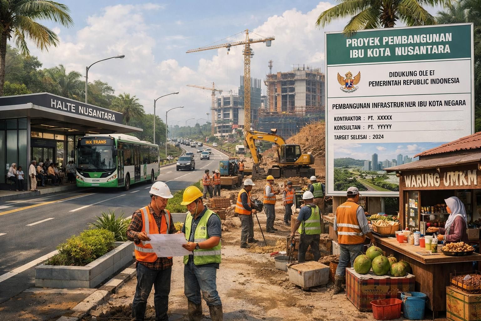 pemerintah pusat melakukan tinjauan terhadap proyek pembangunan ibu kota baru nusantara di kalimantan timur untuk memastikan kemajuan dan keberlanjutan proyek strategis nasional ini.