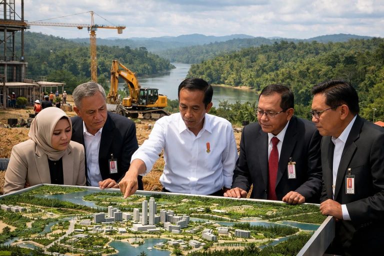 pemerintah pusat meninjau proyek pembangunan ibu kota nusantara di kalimantan timur untuk memastikan kemajuan dan keberlanjutan pembangunan.