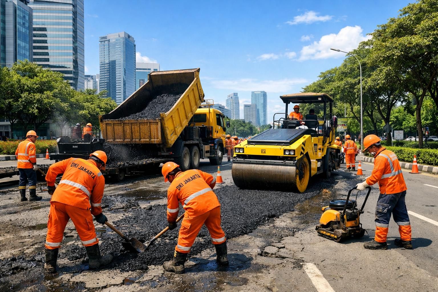 pemprov dki jakarta mempercepat perbaikan jalan yang rusak akibat cuaca ekstrem untuk memastikan kenyamanan dan keselamatan warga.