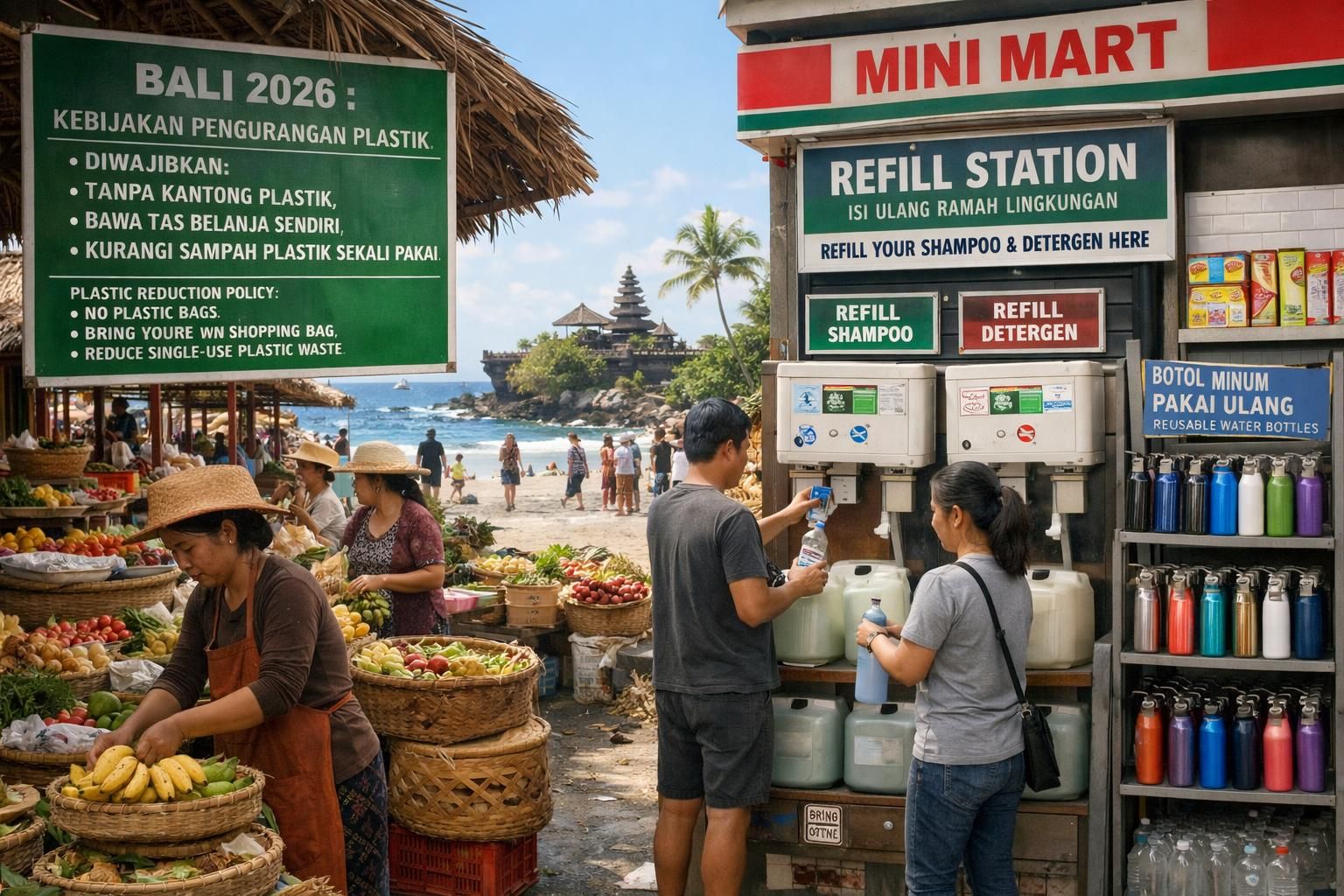 bali akan melarang produksi kemasan plastik kecil mulai tahun 2026 untuk mendukung pelestarian lingkungan dan mengurangi polusi plastik di pulau tersebut.